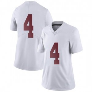 NCAA Women's Alabama Crimson Tide #4 Brian Robinson Jr. Stitched College Nike Authentic No Name White Football Jersey IE17J10MC